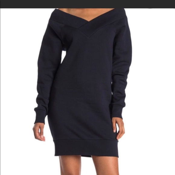 navy blue sweatshirt dress
